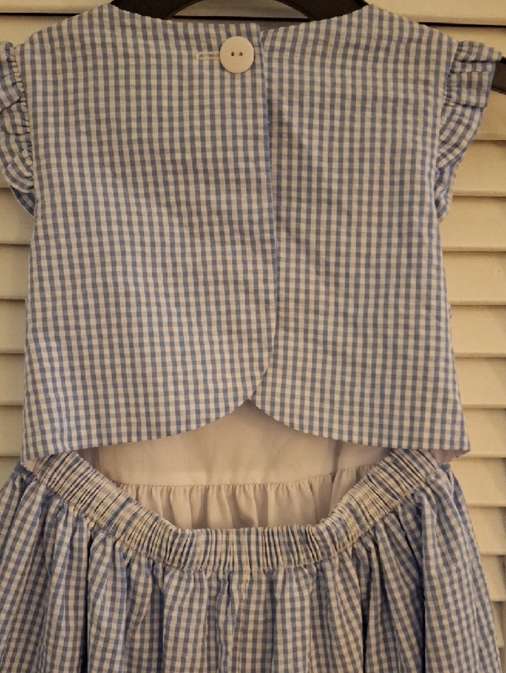 Florence Eiseman Blue Gingham Floral Belt Dress - Picture 6 of 8
